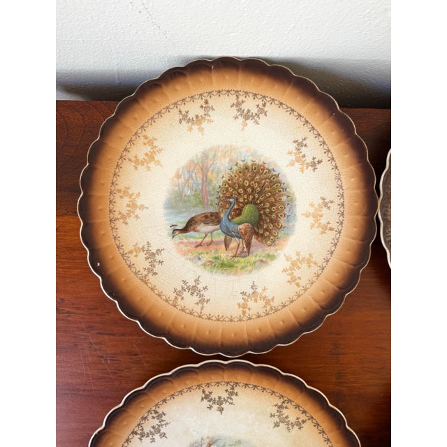 Ceramic Set of 6 Vintage Sterling China Game Bird Plates, Signed r.k. Beck, Rustic Lodge Wildlife Decor For Sale - Image 7 of 12