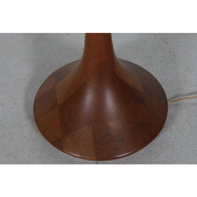Brown Danish Floor Lamp in Hand-Turned Teak by Lisbeth Brams for Fog & Mørup, 1960s For Sale - Image 8 of 14