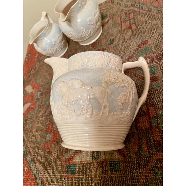 Set of 3 Antique Wedgwood Hunt Scene Pitchers For Sale - Image 9 of 12