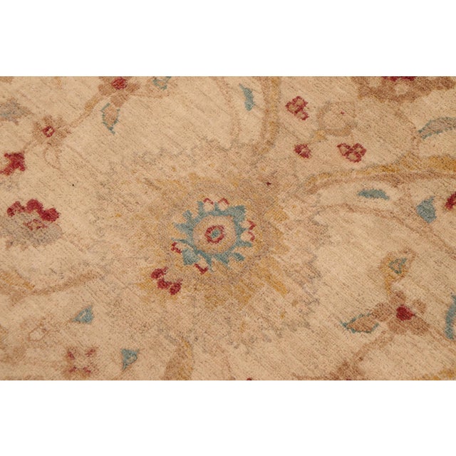 Bohemien Ziegler Beige Brown Hand-Knotted Wool Rug- 9'2'' X 11'8'' For Sale - Image 4 of 8