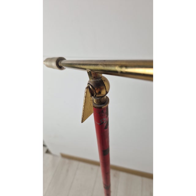 Metal Floor Lamp for Reading with Red Marble Base and Cone with Joint, 1950s For Sale - Image 7 of 18
