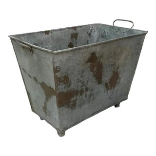 Planter Storage Bin 1970s Zinc For Sale
