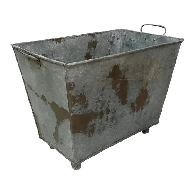 Planter Storage Bin 1970s Zinc For Sale
