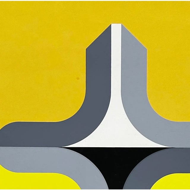 1970s German Mid Century Signed Limited Edition Geometric Lithograph For Sale - Image 5 of 5