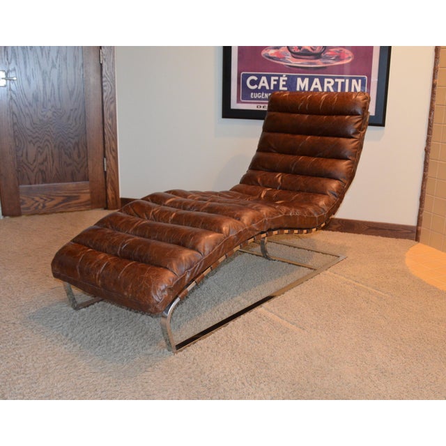 Oviedo Restoration Hardware Leather Chaise Chairish