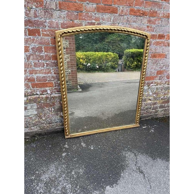 Large Antique English Framed Gilt Overmantlel Mirror For Sale - Image 9 of 9