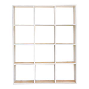 Large Vintage Acacia Wood Painted Bookcase