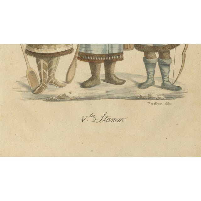 Paper Brodtmann, Nenet, Aleut & Inuit Costume Study, Lithograph, 1816 For Sale - Image 7 of 10