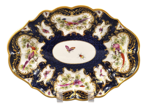 Blue Scale Cabinet Dish with Exotic Birds from Royal Worcester, 1901