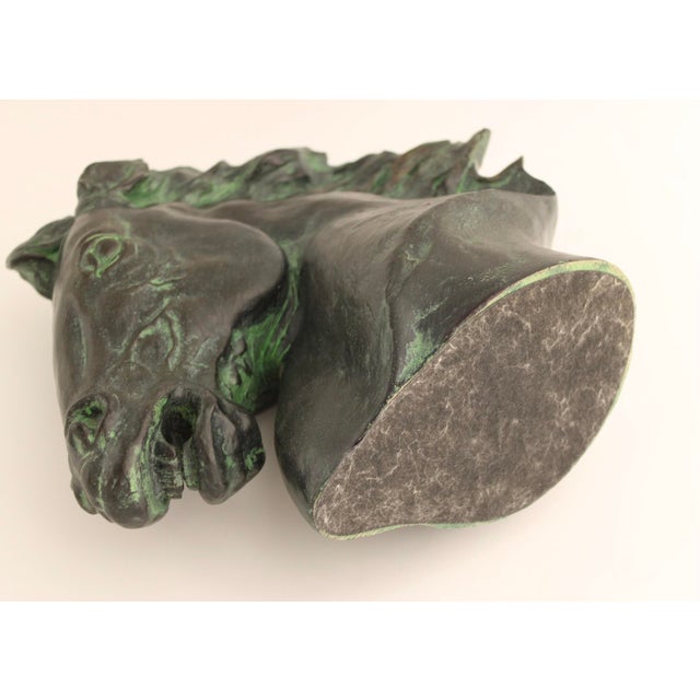Neoclassical VTG Flaming Mane Horse Head Sculpture by J. Killian Spratt, Austin Productions For Sale - Image 3 of 6