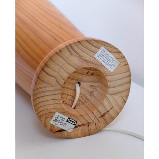 Vintage Table Lamp with Wood Base from Ikea, 1990s For Sale - Image 6 of 8