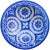 Handcrafted ceramic plate with an elaborate hand-painted Moorish pattern in blue and white. Made in Fez, Morocco. No...