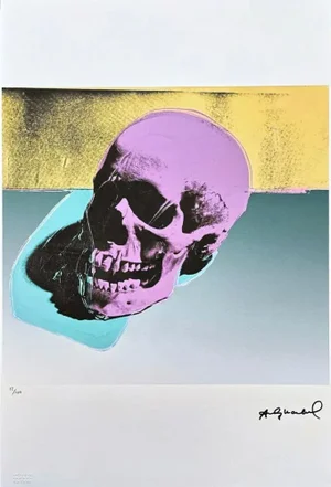 After Andy Warhol, Skull on a Blue Background, 1980s, Lithograph