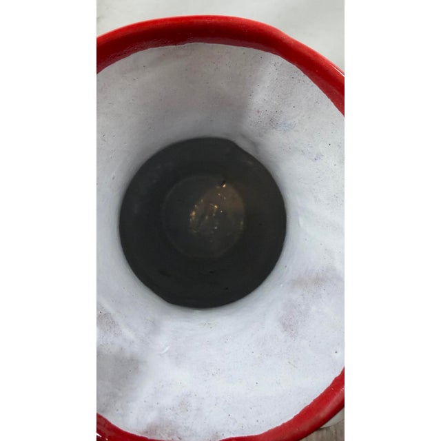 Folk Art Hand Painted Colorful Talavera Vase Mexico Pottery 14” Signed J Leganz For Sale - Image 3 of 7