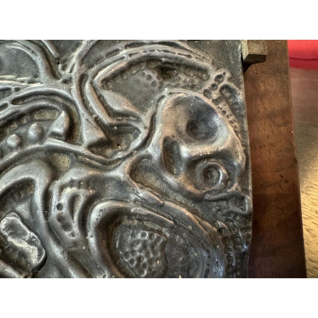 Art Brut Bas Relief in Lead on Wood, Circa 1960 For Sale - Image 3 of 7
