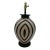 Late 20th Century Black & Ivory Geometric Chulucanas Pottery Center Eye Modern Vase Lamp For Sale