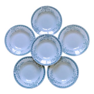 19th Century French Plates with Caumartin Pattern from KG Lunéville, 1890, Set of 6 For Sale