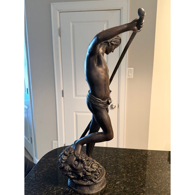Mid 20th Century After Marius-Jean-Antonin Mercié (French, 1845–1916). “ David Vainqueur “ - Set of 2 For Sale - Image 4 of 5