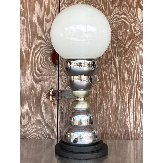 Chrome Vintage Late 20th Century Postmodern Chrome Table Lamp For Sale - Image 8 of 8