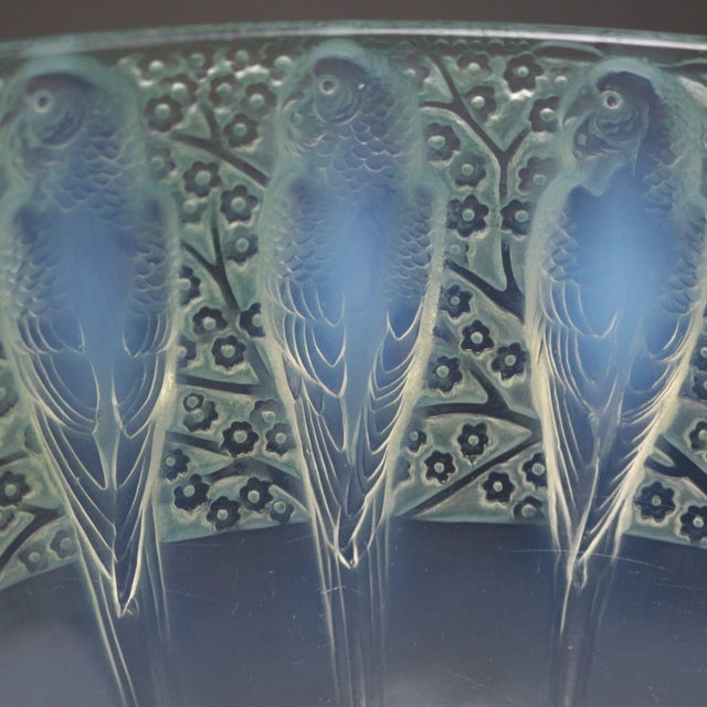 Glass Rene Lalique Opalescent Glass 'Perruches' Bowl For Sale - Image 7 of 12