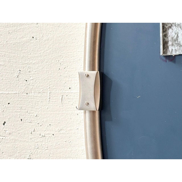 Oval Wall Mirror with Aluminum Frame, 1970s For Sale - Image 12 of 16