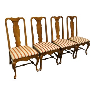 Set of 4 Broyhill Furniture Solid Cherry Traditional Style Dining Side Chairs 7885-81 For Sale