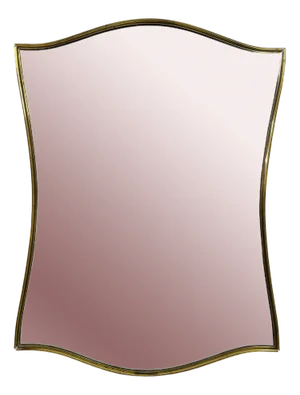 Italian Brass Mirror, 1950s
