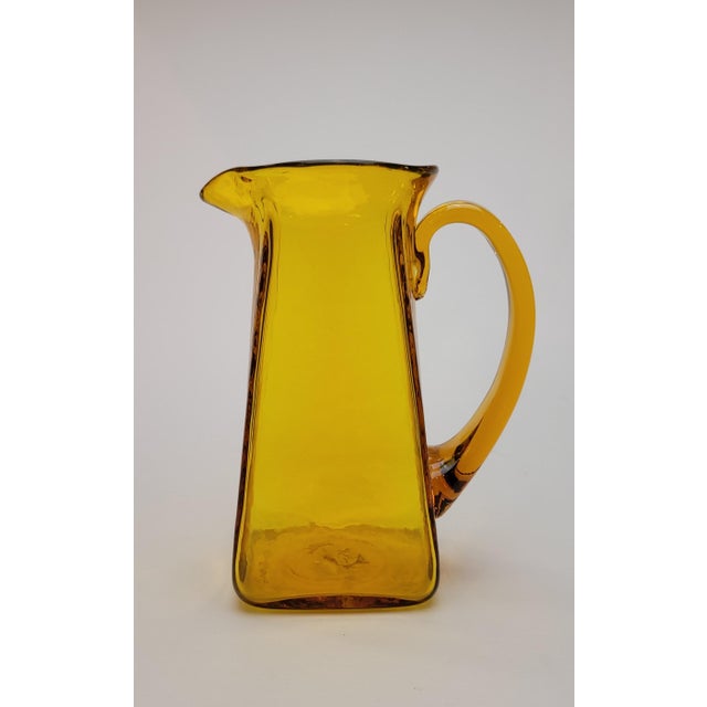 Wayne Husted 1960s Mid Century Modern Blenko Pitcher Signed For Sale - Image 4 of 15