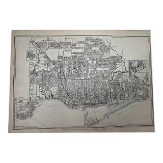 Antique 1920s Toronto City Map For Sale