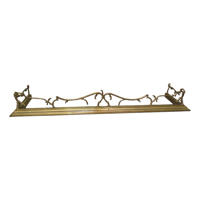 Victorian Art Nouveau Brass Fender For Sale