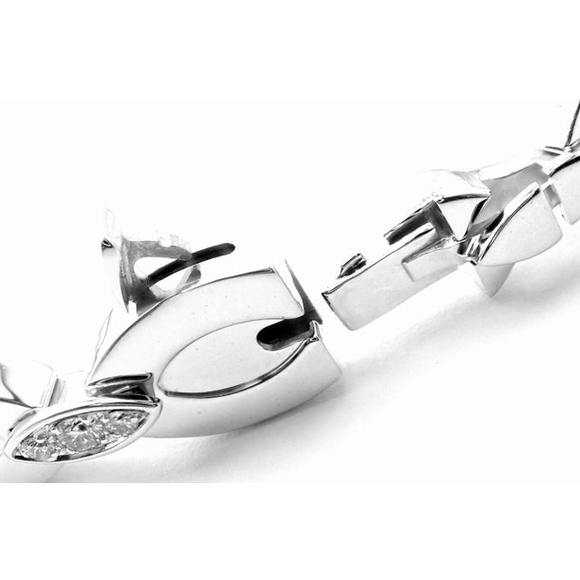 Contemporary Cartier 18K White Gold Diamond Diadea Link Bracelet Certificate For Sale - Image 3 of 11
