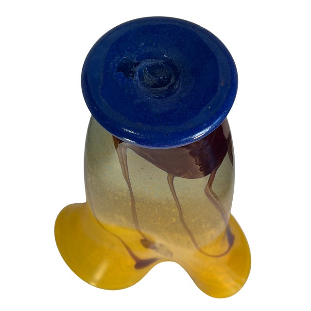 Horia-Constantin Puscariu Signed 17 + Tall Abstract Floral Art Glass Vase For Sale - Image 13 of 18