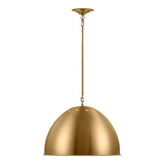 Thomas O'Brien by Visual Comfort Studio Robbie 1-Light Extra Large Pendant in Burnished Brass For Sale