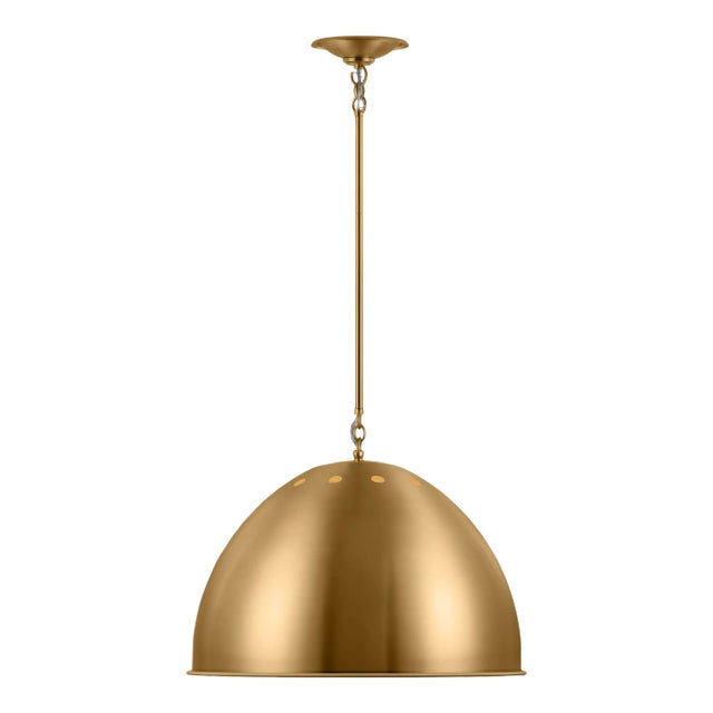 Thomas O'Brien by Visual Comfort Studio Robbie 1-Light Extra Large Pendant in Burnished Brass For Sale