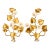 Vintage Italian Gilt Tole Floral Wall Sconces, Pair With White Trumpet Flowers – Hollywood Regency / Italian Provincial For Sale