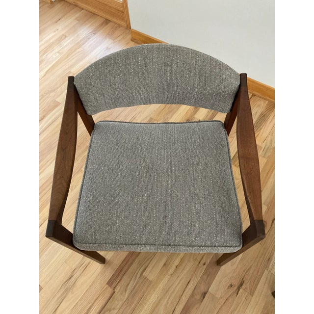 Midcentury Walnut Open Arm Chairs- A Pair For Sale - Image 6 of 10