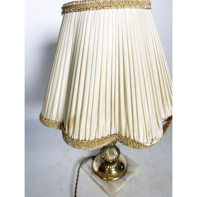 Art Nouveau Brass Table Lamp with Shade, France, 1920s For Sale - Image 15 of 18