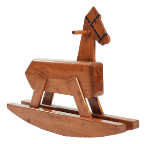 Large Vintage Dutch Rocking Horse in Pine, 1960s