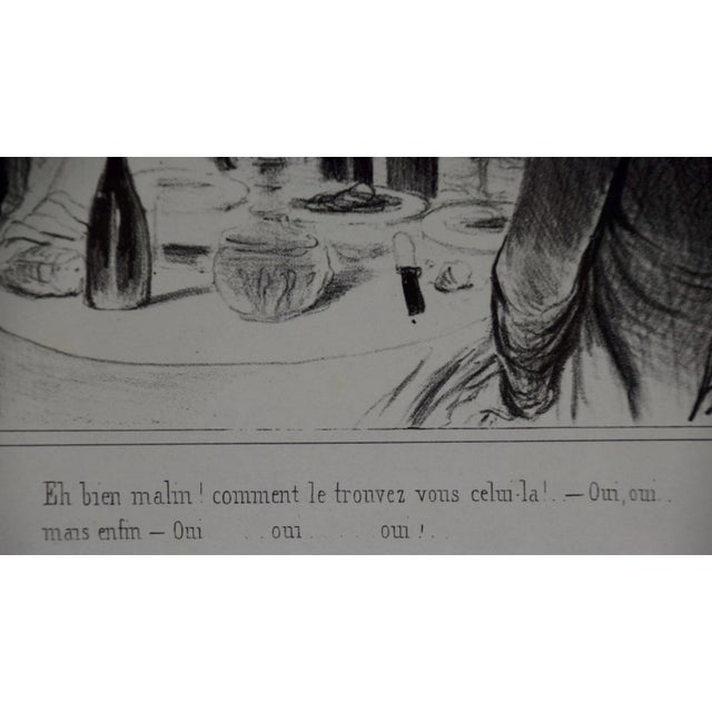 Honoré Daumier Satirical Lithograph Depicting French Men Tasting and Critiquing Wine, 1841 For Sale - Image 4 of 7