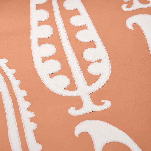 Modern Schumacher x Drusus Tabor Paisley Peas Wallpaper in Terracotta For Sale - Image 3 of 4