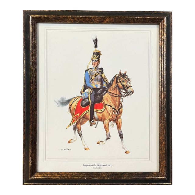 1960 Framed Print of Military Dress Cavalry Officer Kingdom of the Netherlands For Sale