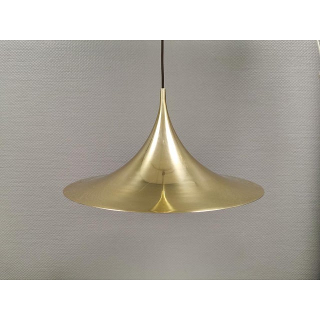 1970s Vintage Golden Semi Hanging Lamp by Claus Bonderup & Torsten Thorup for Fog & Mørup, 1974 For Sale - Image 5 of 12
