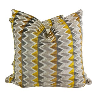 Bailey & Griffin "Eremito Velvet" in Saffron 22" Pillows-A Pair For Sale