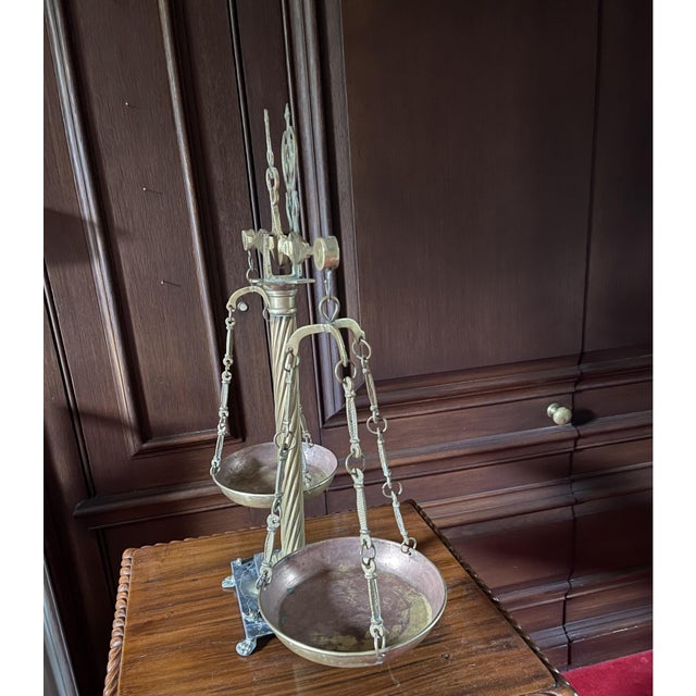 Vintage Italian Brass and Marble Balance Scales For Sale In New York - Image 6 of 8