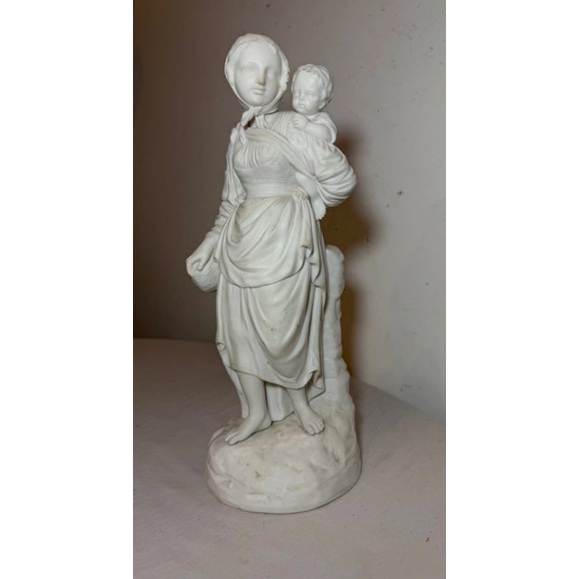 Realism Large Antique 19th Century Parian Porcelain Lady European Figural Statue Figure For Sale - Image 3 of 13