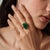 Not Yet Made - Made To Order 12.59 Ct Emerald Solitaire Contemporary Cocktail Ring Size 9 by VRJewels in 18k Yellow Gold For Sale - Image 5 of 15