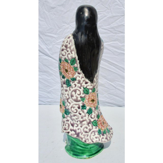 1900 - 1909 Kutani Kannon Porcelain Figurine Circa 1900 For Sale - Image 5 of 7