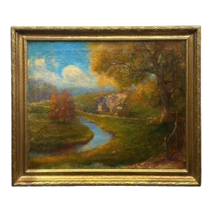 Traditional Oil on Canvas Landscape by Joseph George Willman