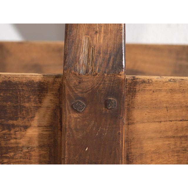 Brown Antique Chinese Wooden Basket For Sale - Image 8 of 10