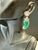 20 Ct Fine Emerald Cabochon & 4 Ct Rose Cut Diamond 18 Kt White Gold Earrings For Sale - Image 4 of 8
